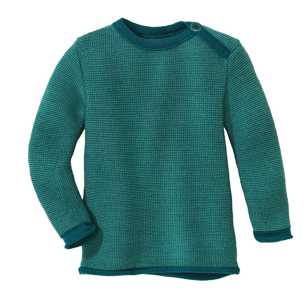 Maglioncino mélange in lana merino bio 0-3 anni // pacific-mint